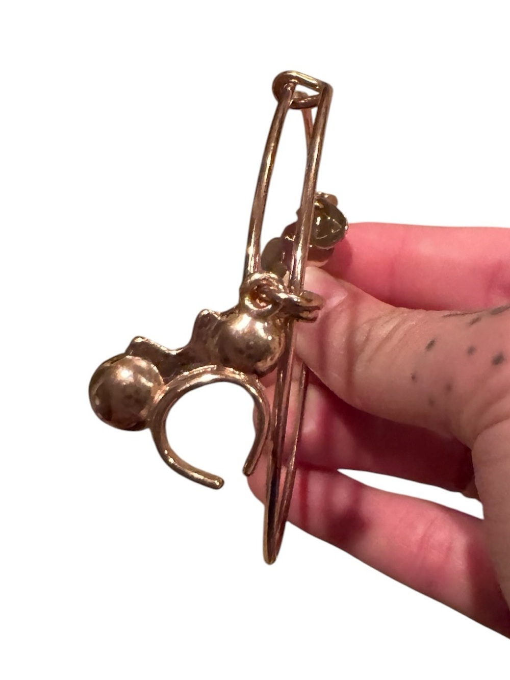 Alex and Ani Disney Parks Minnie Mouse Rose Gold Charm Bangle Bracelet - Picture 4 of 5